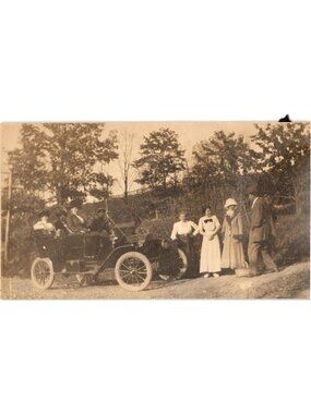Early 1900s Real Photo Postcard Group With Vintage Automobile Matte Finish Pre-O